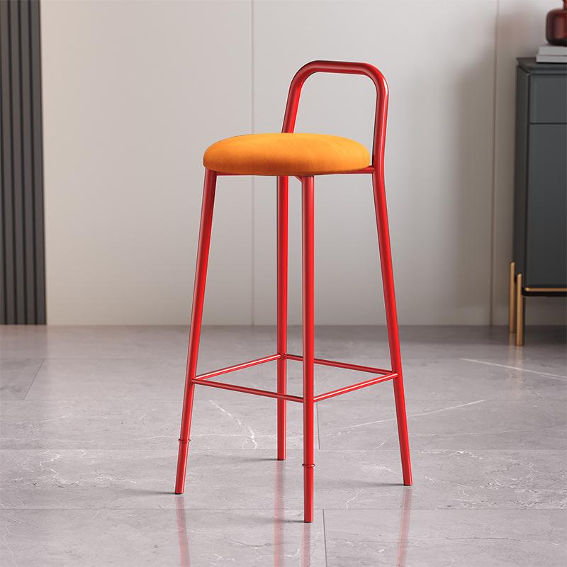 Nordic Iron Art Bar Stool with Backrest – Modern, Luxurious Design