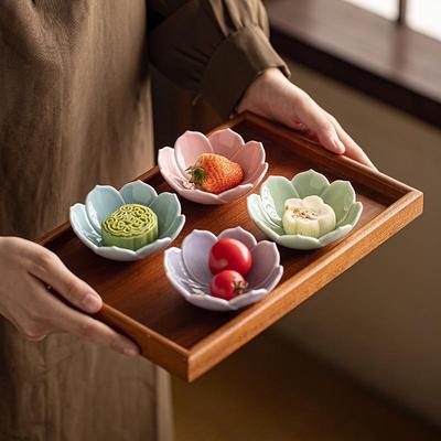 Chinese Ceramic Pastry & Fruit Plate - Small Dried Fruit, Tea, Dessert, and Snack Side Dish for Weddings and More