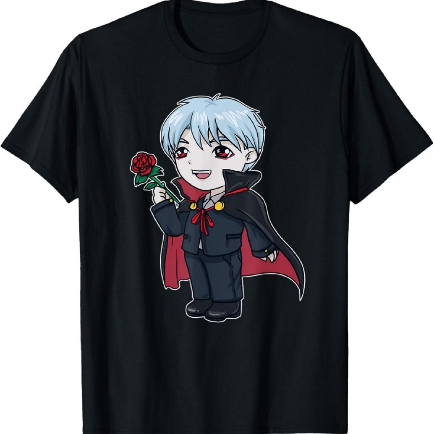 Cute Halloween Chibi Dracula T-Shirt XXXXXL чёрный
