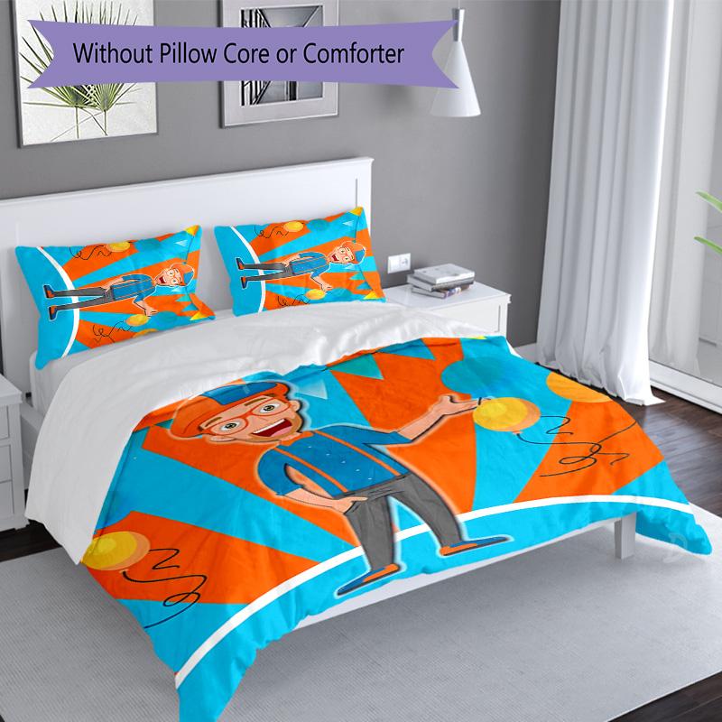 3pcs Blippi1 Pattern Bedding Set Duvet Cover Set Includes Duvet Cover &pillowcases, Perfect All Season Bedroom Decoration & Gift