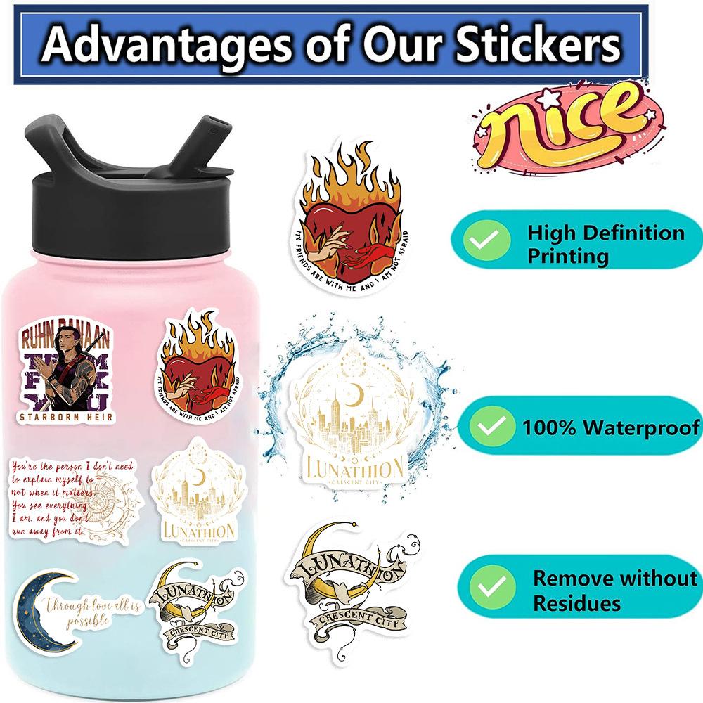 50 Crescent City Crescent City Series Graffiti Stickers Guitar Laptop Suitcase DIY