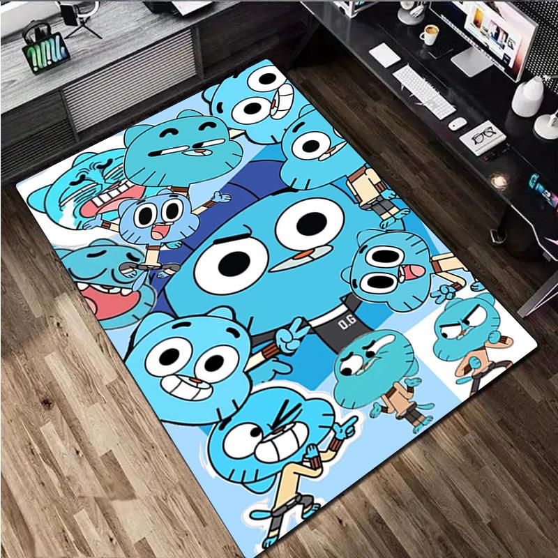 Gumball's World Adventure Carpet Office Decorative Carpet For Living Room Bedroom Door Mat Floor Rug Computer Chair Area Rug perfect holiday gift