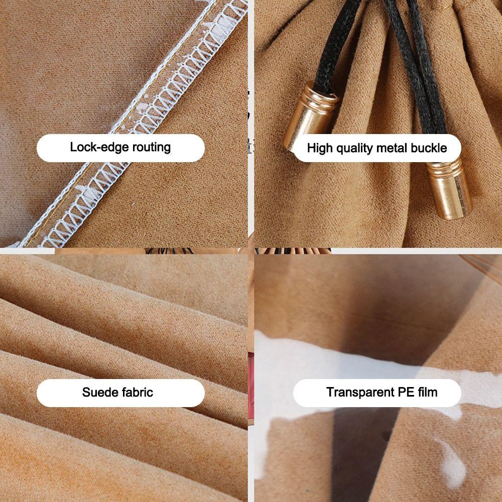 Large Capacity Handbag Dustproof Bag Washable Visualization Window Transparent Drawstring Bag Makeup Pouch Clothes Shoe Storage