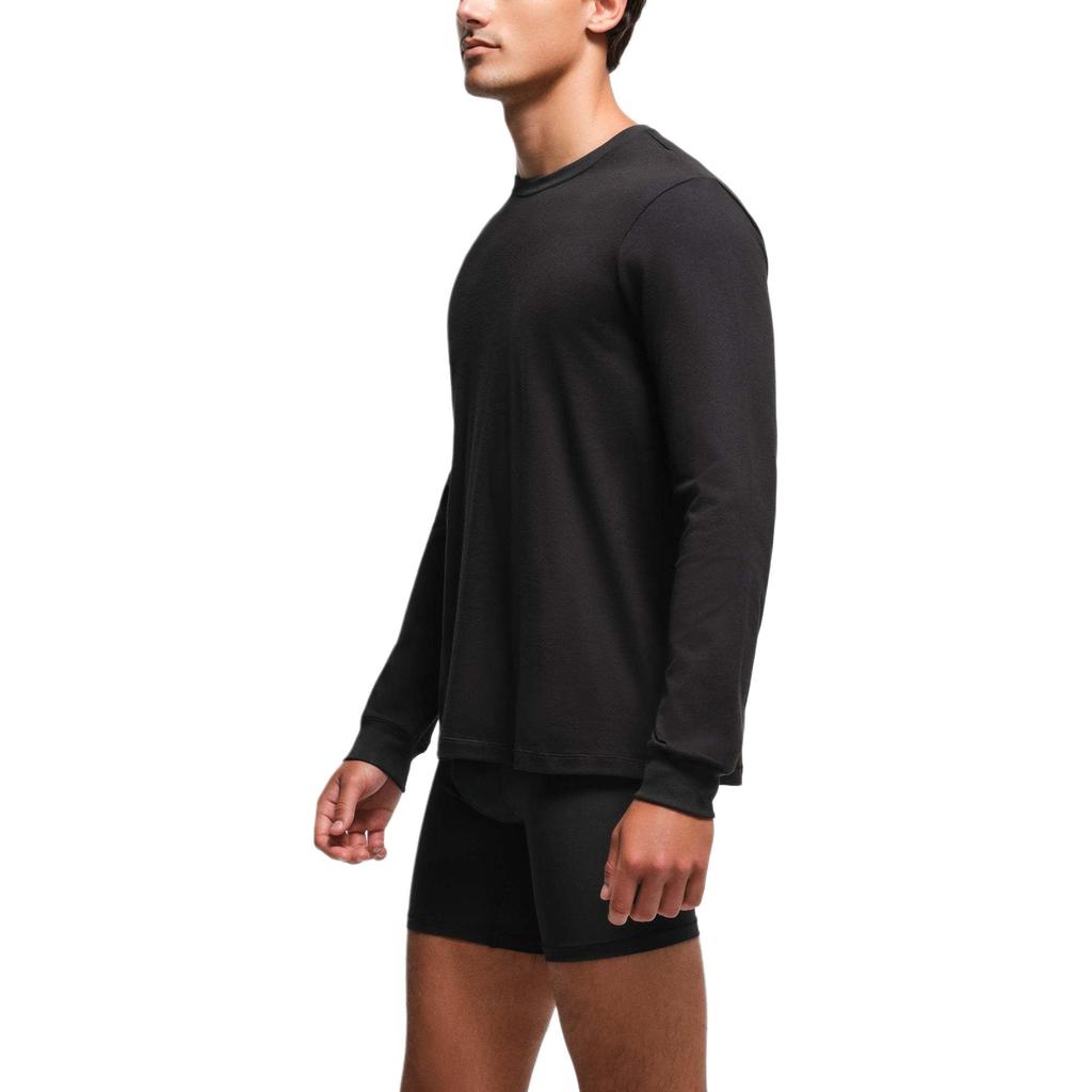 SKIMS Cotton Classic Long Sleeve T-Shirt Men Tops Onyx LS-LST-6350M-ONX