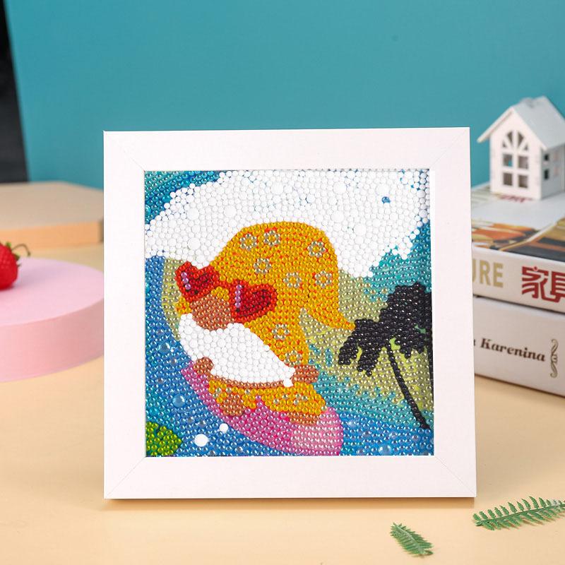 New Diy Diamond Painting Solid Wood Photo Frame Boxed Diamond Sticker Owl Cartoon Hand-Pasted Diamond Painting