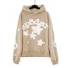 Felpa Sp5der Oversize Spessa in Pile con Stampa a Foglia Ragnatela Design Uomo Inverno Casual