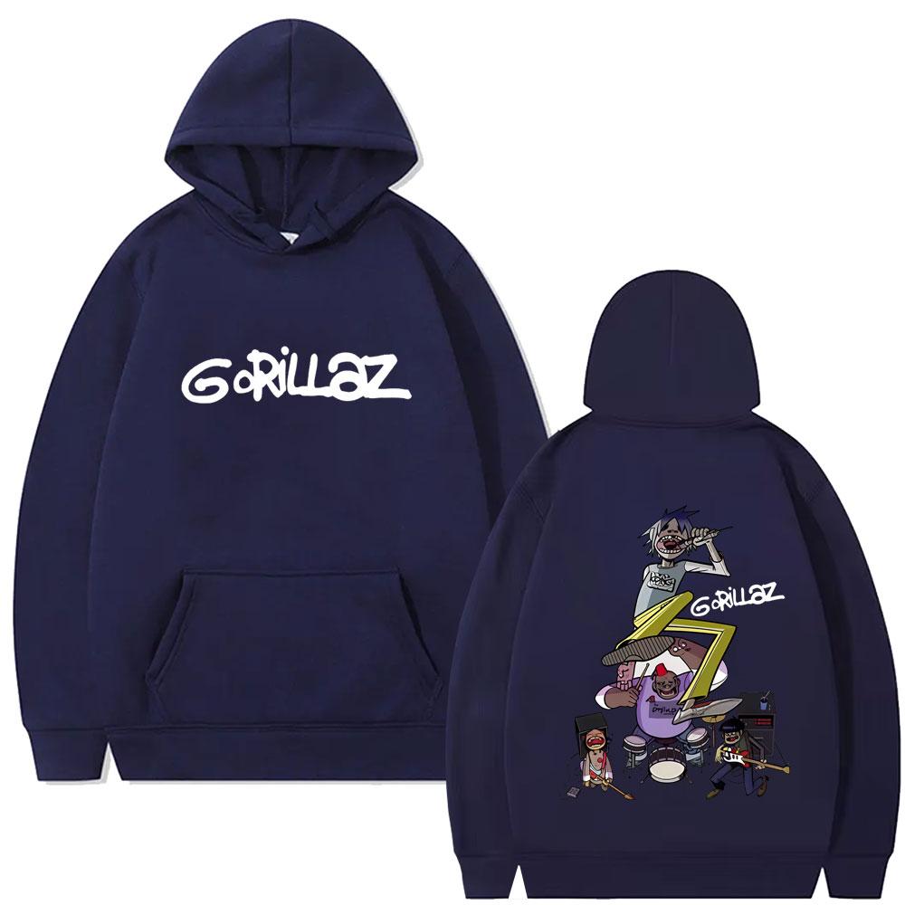 Rock Band Gorillaz Graphic Hoodie Men Women Fashion Vintage Oversized Streetwear Unisex Casual Fleece Cotton Pullover Hoodies