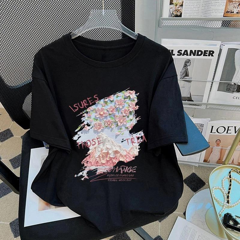 Cartoon Kinder Erwachsene Bedrucktes T-Shirt Sommer Damenmode Mädchen Kurzarm T-Shirt Top Pullover Kleidung