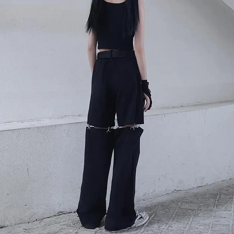 Odnímateľné nohavice Ženy Streetwear s vysokým pásom Sladké Cool Dievčatká Korejská móda Všestranné Ležérne Hip-hop Unisex jarné nohavice