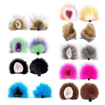 Accessori per Capelli Animale da Donna per Gatto Orecchie di Lupo Fascia Peluche Pelliccia Lolita Fermaglio per Capelli Anime per Halloween Natale Cosplay