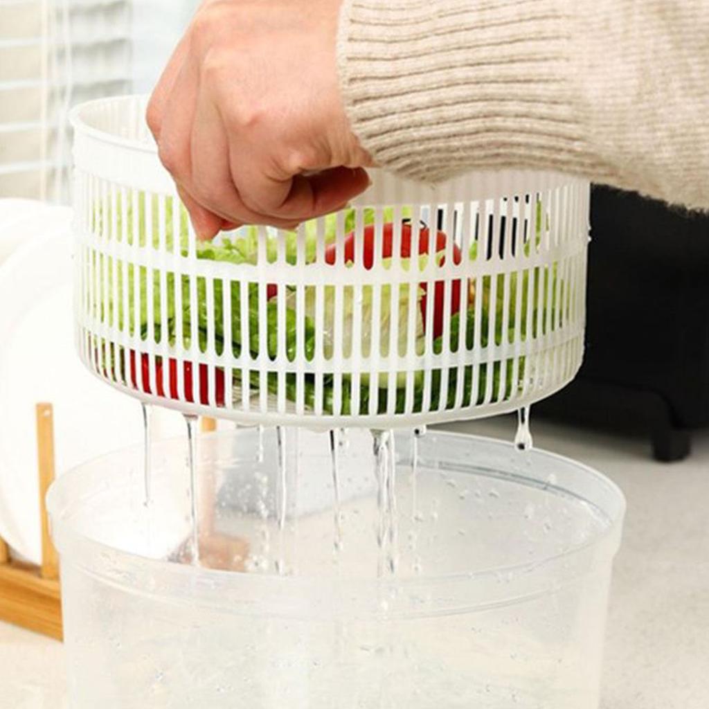 Salad Spinner Manual Lettuce Spinner 3L Large Capacity Vegetable Washer Dryer Drainer Strainer with