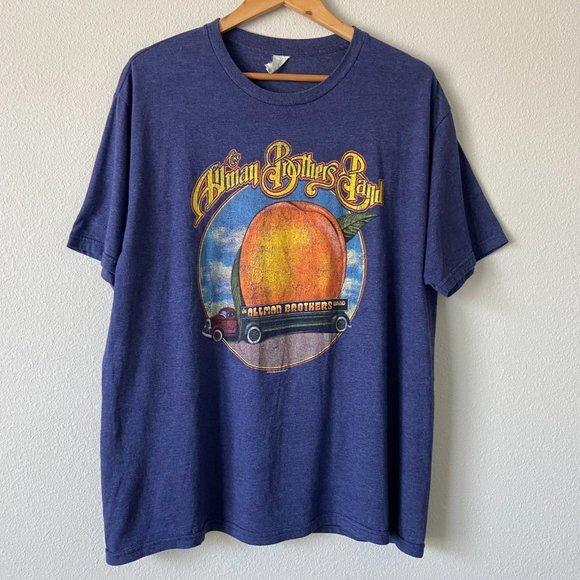 The Allman Brothers Band Eat A Peach Navy T-Shirt short sleeve tee Unisex T-Shirt