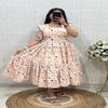 Vibrant Floral & Block-Printed Cotton Puff-Sleeve Tiered Midi Dresses