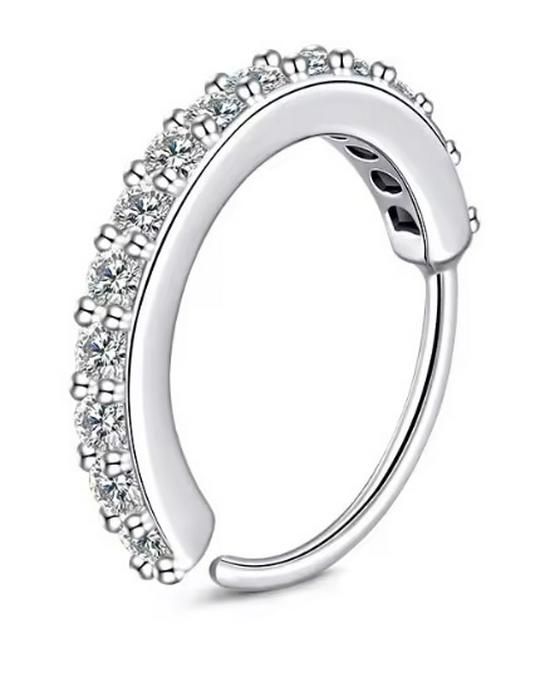 Бесшовное кольцо для пирсинга носа 20g с фианитом, гвоздик, украшение для хряща, козелка 9mm