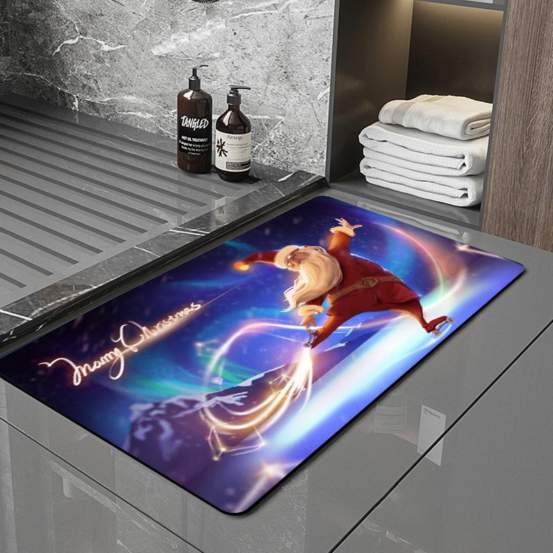 SANFAN Customizable Christmas Multipurpose Floor Mat Doorway Bath Mat Kitchen Mat