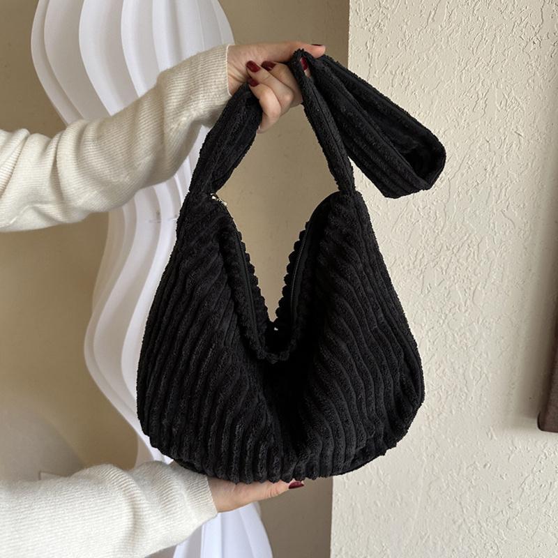 Winter Tote Bag for Women Large Capacity Handbags Casual Shoulder Bags Trend Female Corduroy Shopper Crossbody Bag