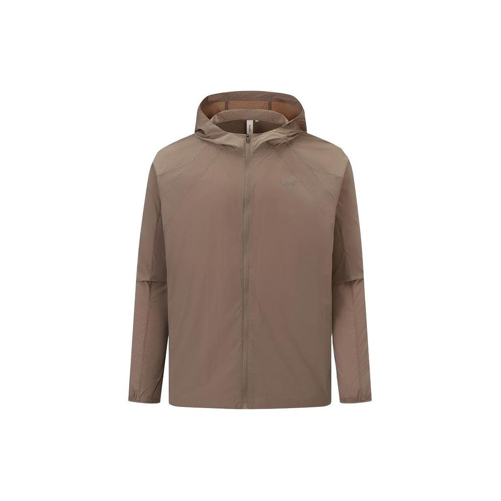 Reebok Solid Color Lightweight Woven Hooded Jacket Men Jackets Driftwood-Gray 24SRM101MGG9