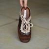 Scarpe da Ballo Casual in Pelle Stile Old Money Nuove Scarpe Casual Retro Stringate Skinny Scarpe Singole Scarpe da Donna