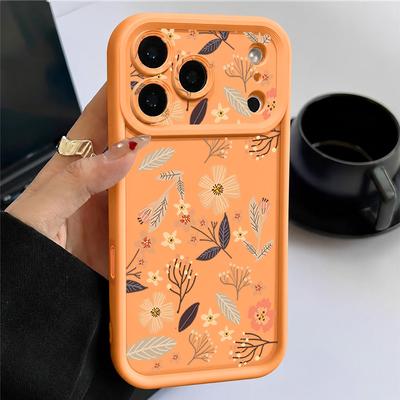 For iPhone 17 Pro Max 17 16 15 14 13 Pro Max 17E 16E Cover Floral Patterned Shockproof Solid Color Soft Phone Case