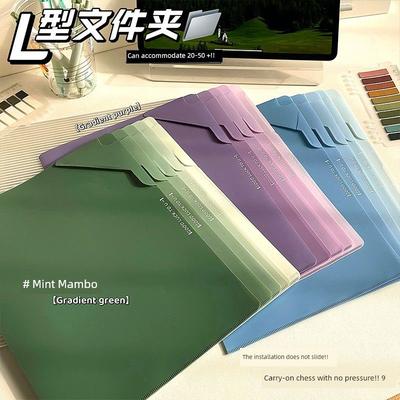 Block Pieces Large Opening Gradient Resume Protective Cover Folder