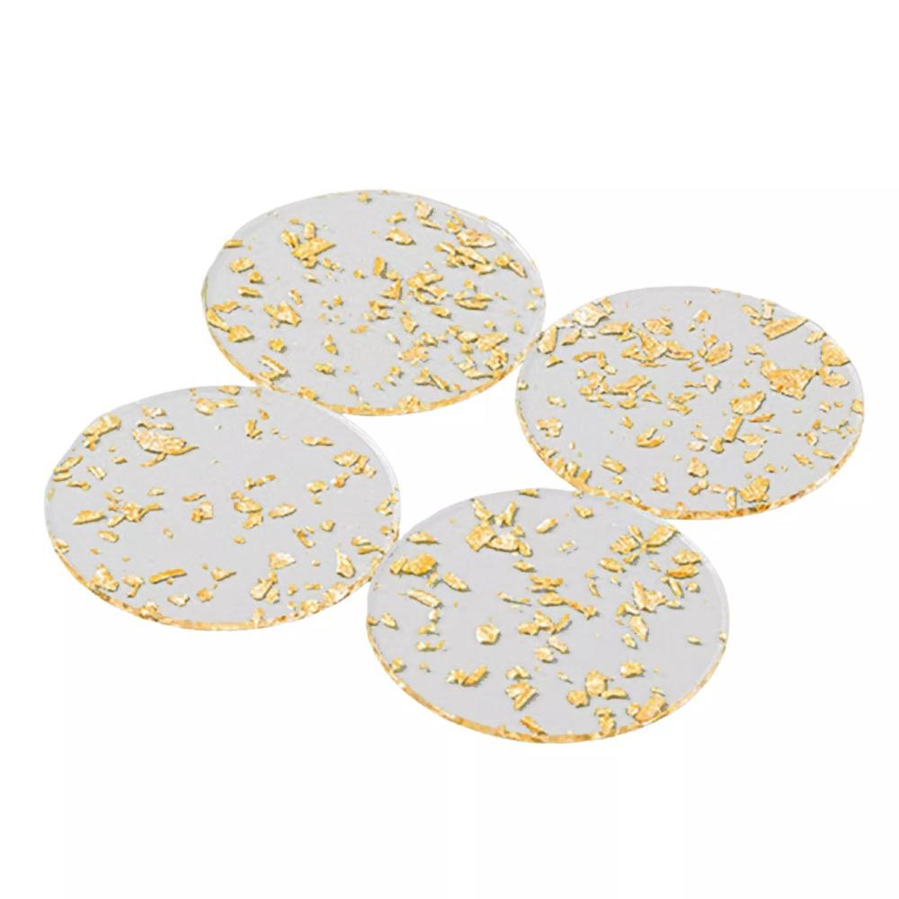 

4Pcs Acrylic Insulated Coasters Anti-cracking Heat Insulating Mat Tea Crafts Place Mats Table Decor Round 4pcs