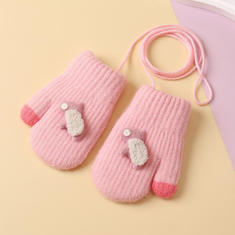 Warm Cartoon Children Gloves Fleece Coldproof Kids Full Fingers Gloves Warm Knitted