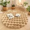 1pc, Round Bubble Fleece Fabric Simple Solid Color Fluffy Soft Comfortable Easy To Clean Furry Warm Cute Indoor Decorative Carpet
