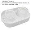 Ceramic Pet Bowl Set Food Grade Anti   Double Food Water Bowls for Cats Dogs Kittens and Puppies(Green [Cheongsam Meow] Green Background )