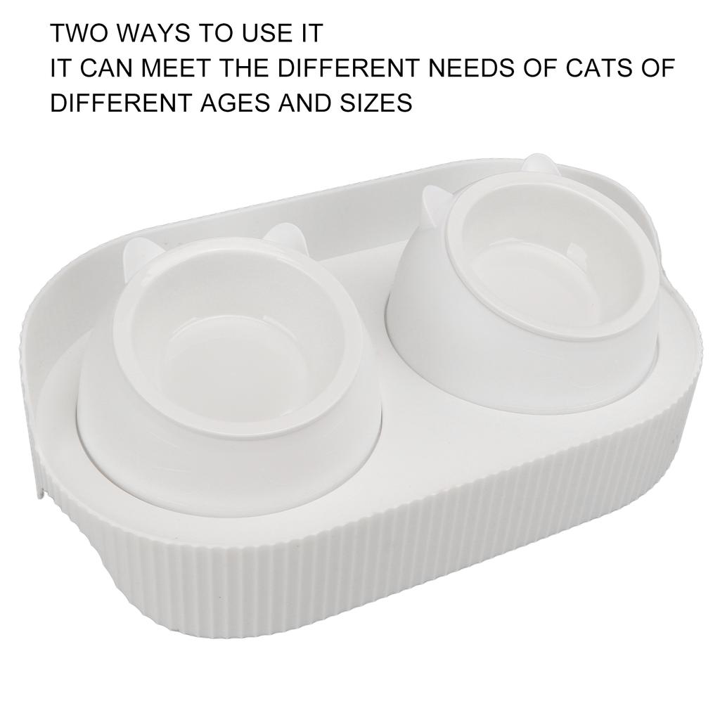 Ceramic Pet Bowl Set Food Grade Anti   Double Food Water Bowls for Cats Dogs Kittens and Puppies(Green [Cheongsam Meow] Green Background )