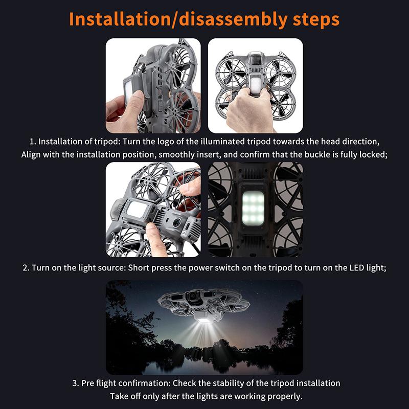 For Neo 2 LED Navigation Light With Landing Gear Anti-Collision Height Increase Stand LED Night Light Drone Upgrade Accessories