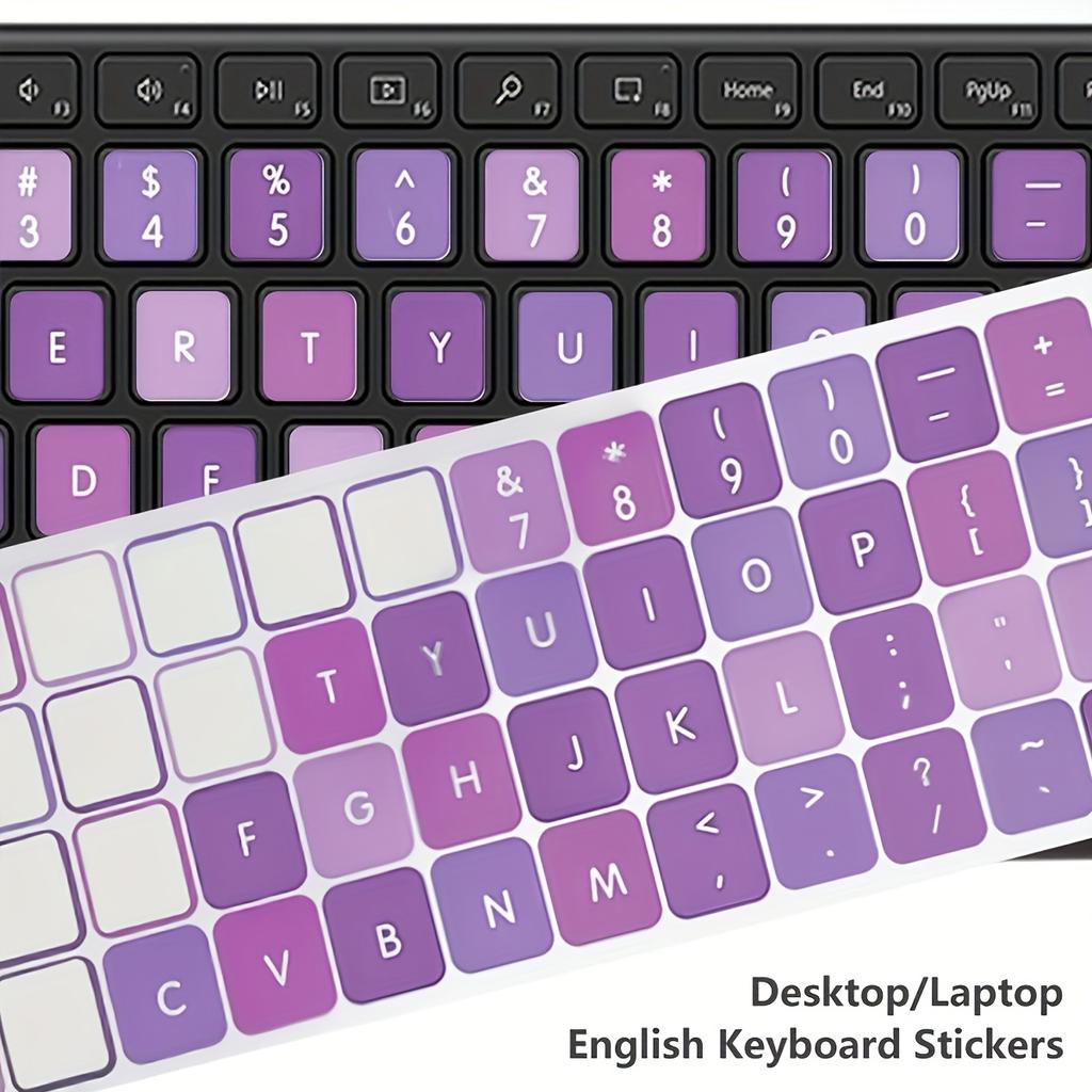 Bilingual Keyboard Stickers 1pcs Durable English/Russian Keyboard Stickers Keycaps, Transparent Adhesive Pads for Laptop, Desktop, Typing Practice