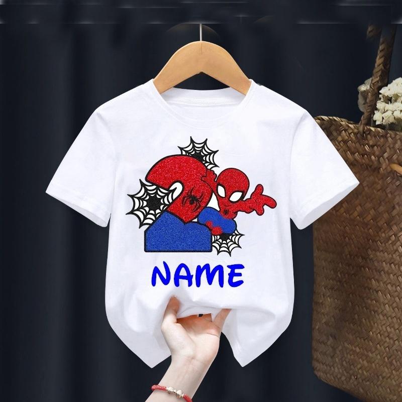 Summer Cute Marvel Spider-Man Kids Outdoor Casual Sports Short Sleeve T-Shirt Birthday Gift