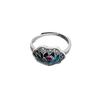 Adjustable 925 Sterling Silver Blue Lotus Ring for Men and Women