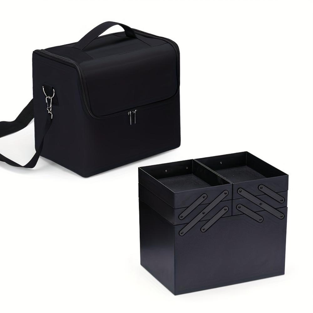 Large -capacity Multi-layer Professional Cosmetic Bag,portable Manicure Pattern Embroidery Makeup Toolbox, Jewelry, Necklace,ring,pendant Storage Box.