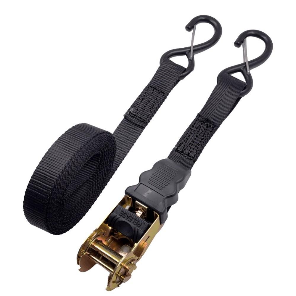 Black Heavy-Duty Cargo Straps Rust Proof Ratchet Tightener Straps Ratchet Tie Down Straps  Truck