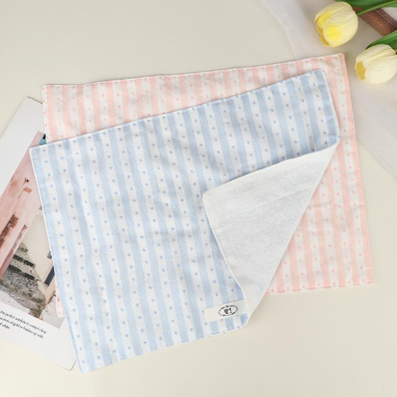 Stripes Polka Dot Coasters Portable Square Cotton Cloth Insulation Pad Soft Hanging Drink Coasters Photography Props