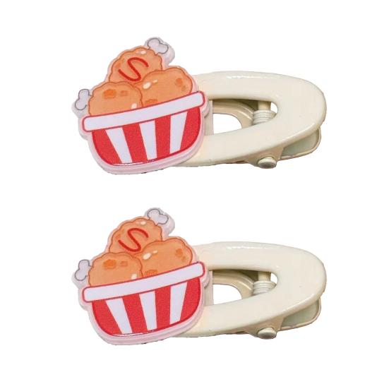 

2Pcs Girl Hairpins Candy Color Dessert Shape No Slipping Traceless Hair Pins Side Bangs Hair Clips Versatile Hair Accessories