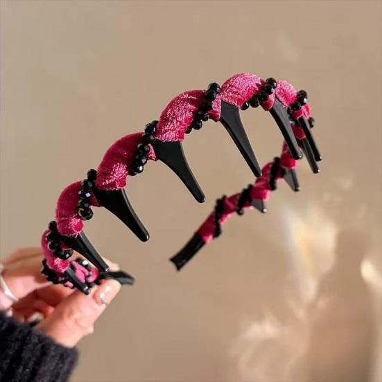 Rhinestone Hairband Elegant Vintage Non Slip Hair Hoop for Women Girls Fashionable Bridal Hair Accessory