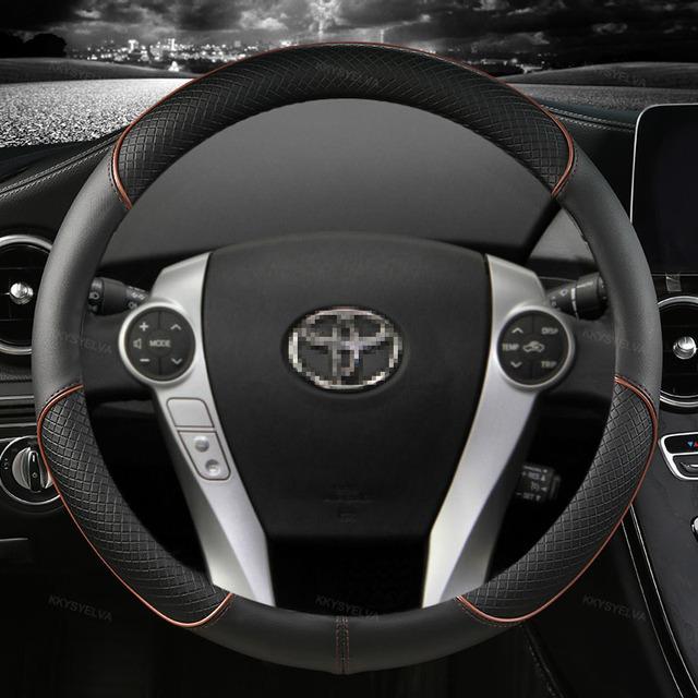 Microfiber Leather Car Steering Wheel Cover For Toyota Prius 30 20 Prius V Prius C Prius Prime Massage Auto Accessories
