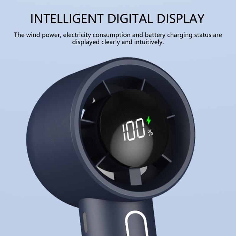 USB Rechargeable Fan 12H Runtime Foldable Light Weight Variable Speed Ideal For Beach Hiking Daily Commute