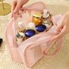 Large Capacity Mesh Handheld Makeup Bag Square Storage Toiletry Bag Simple Cosmetic Cases  Travel