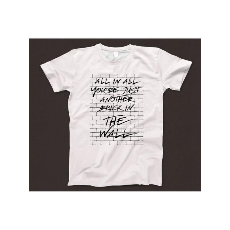 'S The Wall Album T-Shirt - Another Brick In The Wall Song Lyrics Print, Iconic Logo Design, Casual Fit Short Sleeve Tee For Concerts & Casual Attire
