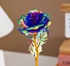 Artificial Rose Flowers with Gold Purple for Home and Party Decoration