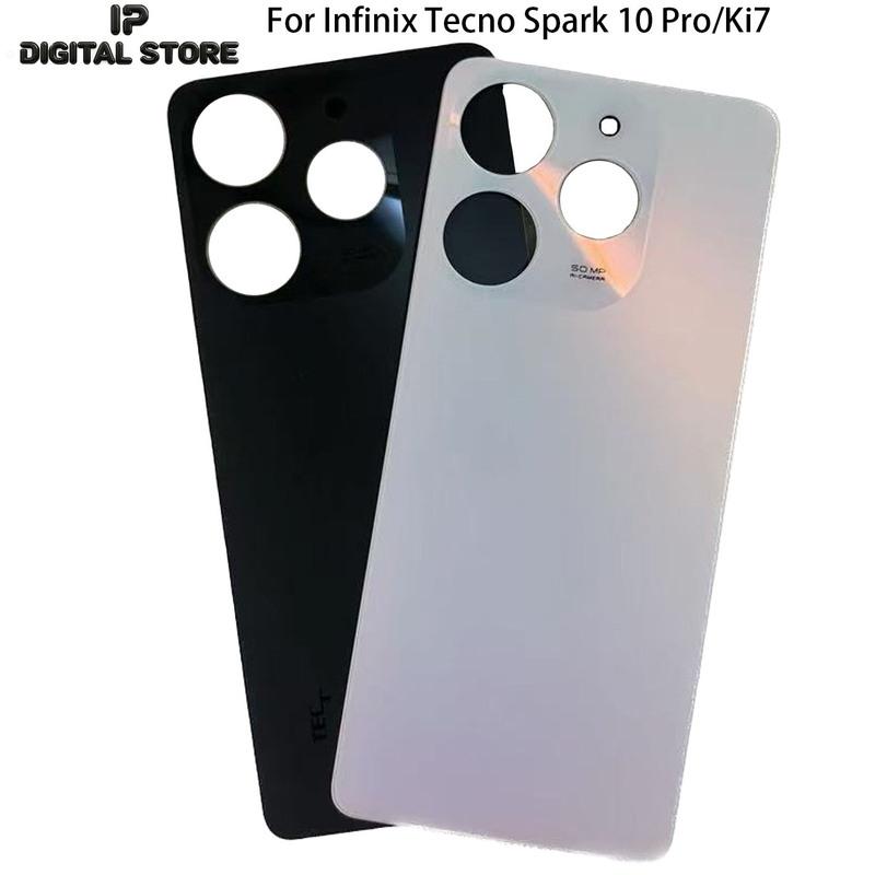 

For Tecno Spark 10 Pro ki7 Back Battery Cover Back Glass Rear Door чорний