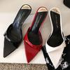 Fashion Female Red Footwear Pumps Slides Heels Shoes For Women New In 2025 Luxury Fashion Pointed Toe Ladies Thin High Heels Shoes
