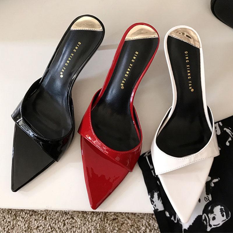 Fashion Female Red Footwear Pumps Slides Heels Shoes For Women New In 2025 Luxury Fashion Pointed Toe Ladies Thin High Heels Shoes