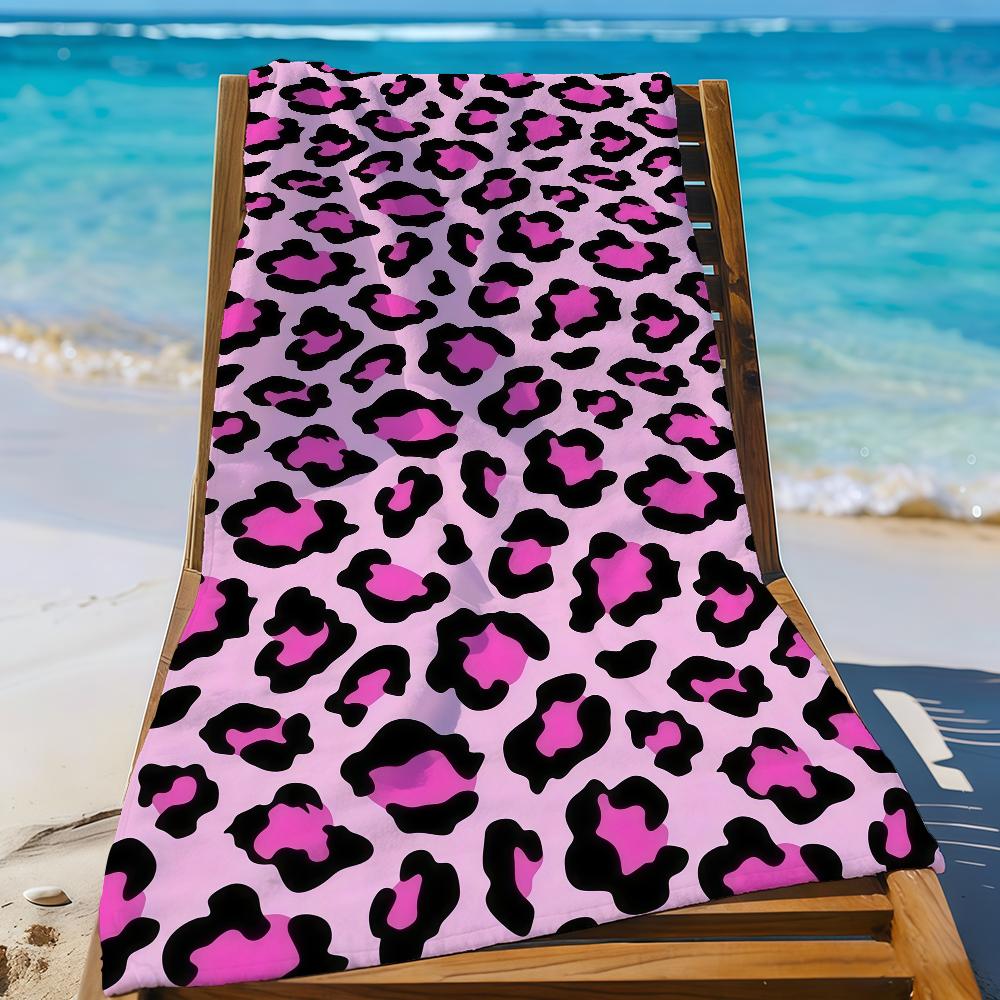 Pink Leopard Print Towel Quick Drying Beach Towels Are Suitable For Swimming Pools Camping Yoga And The Gym