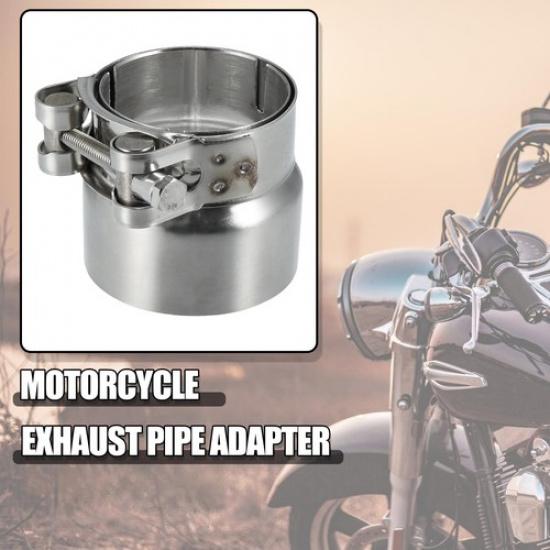 

51-62mm 2.0 -2.4 Motorcycle Exhaust Pipe Adapter Connector Reducer Muffler | Rear | Stainless Steel | Silver | 3 Months Manufacturer Warranty |