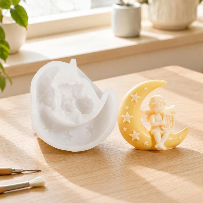 Flexible Moon-Themed Casting Mould for Candle Projects and Decorative Castings That Bends During Post-Casting Release