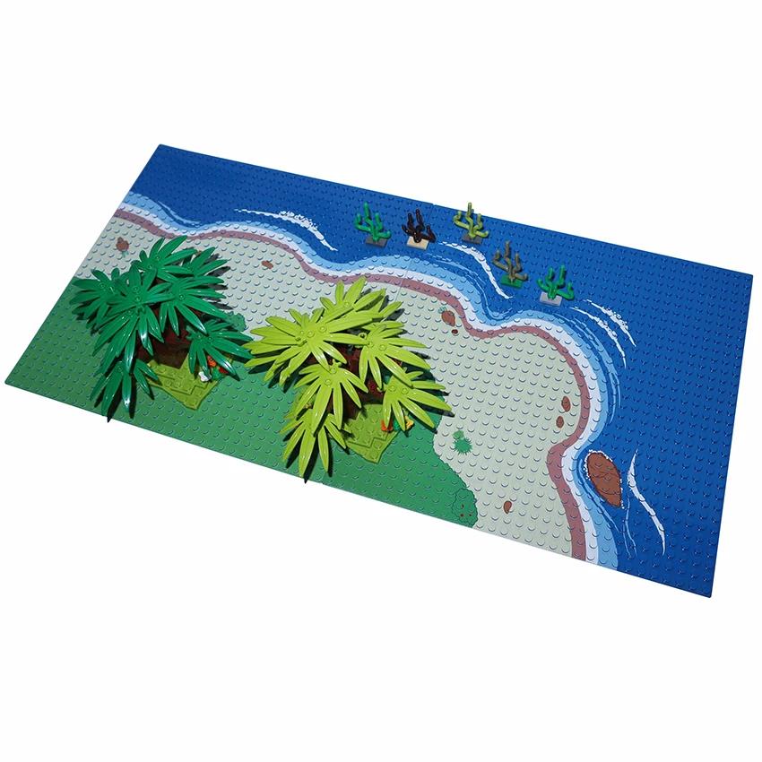 Non-Toxic Construction Bricks City Baseplates Diy Sea Beach Islands River Grasslands Plates 32X32 Dots Small Particle Building Blocks Toys
